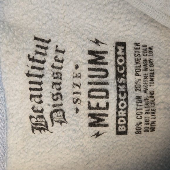 Beautiful Disaster Light Blue Hoodie, Women's Medium, Great Condition - Picture 8 of 9